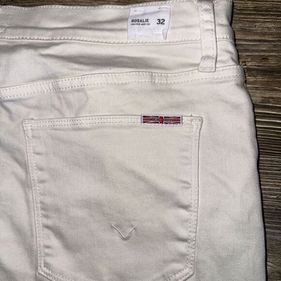 Hudson Rosalie Wide Leg Cream Distressed Jeans. Size 32. NWT. $225. V - Picture 8 of 11